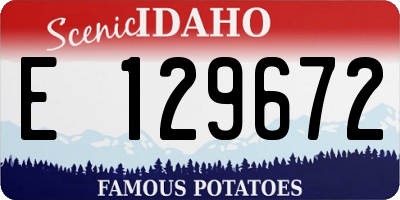 ID license plate E129672