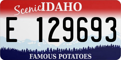 ID license plate E129693
