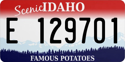 ID license plate E129701