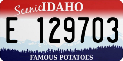 ID license plate E129703