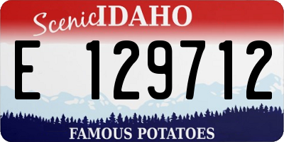 ID license plate E129712