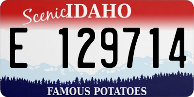 ID license plate E129714