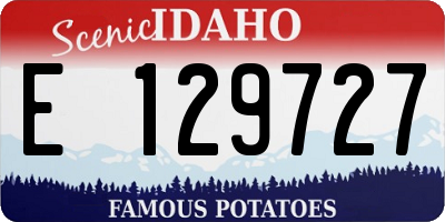 ID license plate E129727