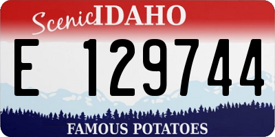 ID license plate E129744