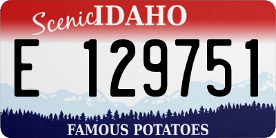 ID license plate E129751