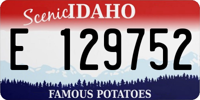 ID license plate E129752