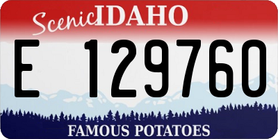 ID license plate E129760