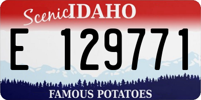 ID license plate E129771