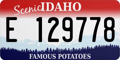 ID license plate E129778