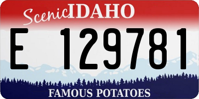 ID license plate E129781