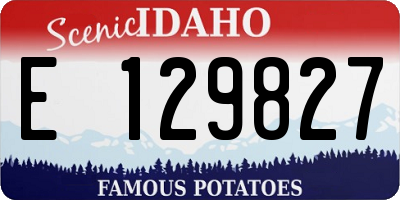 ID license plate E129827