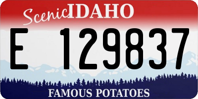 ID license plate E129837