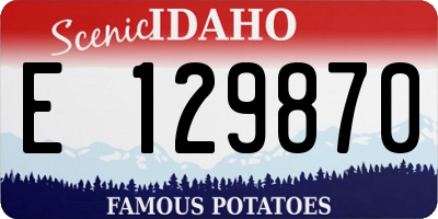 ID license plate E129870