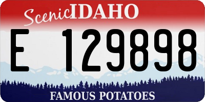 ID license plate E129898