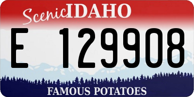 ID license plate E129908