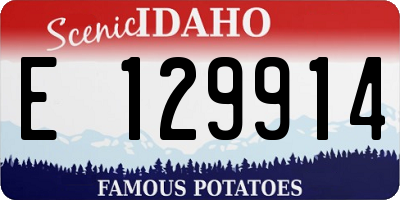 ID license plate E129914