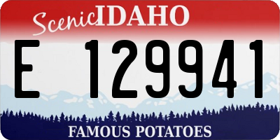 ID license plate E129941