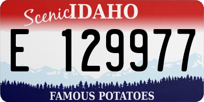 ID license plate E129977