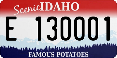 ID license plate E130001