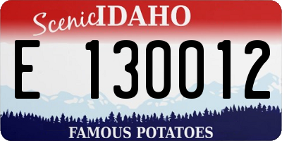 ID license plate E130012