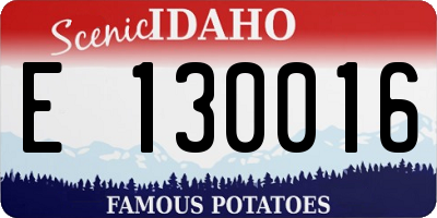 ID license plate E130016