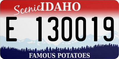 ID license plate E130019