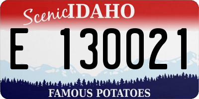 ID license plate E130021
