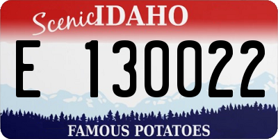 ID license plate E130022