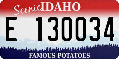 ID license plate E130034