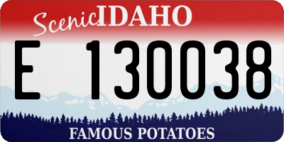ID license plate E130038