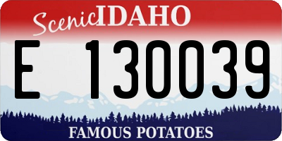 ID license plate E130039
