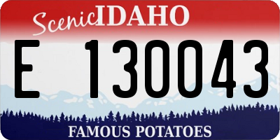 ID license plate E130043