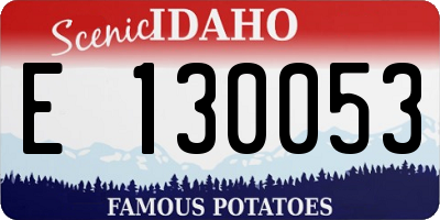 ID license plate E130053