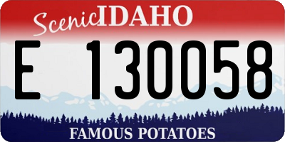 ID license plate E130058