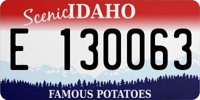 ID license plate E130063