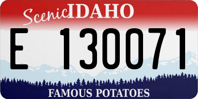 ID license plate E130071