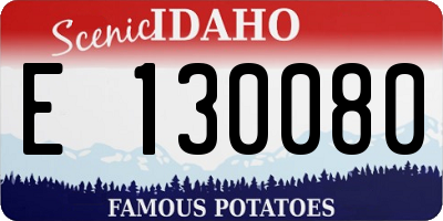 ID license plate E130080