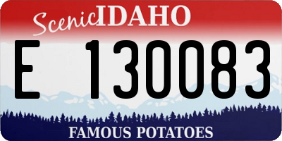 ID license plate E130083