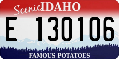 ID license plate E130106