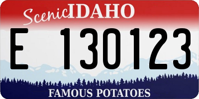 ID license plate E130123