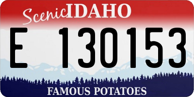ID license plate E130153