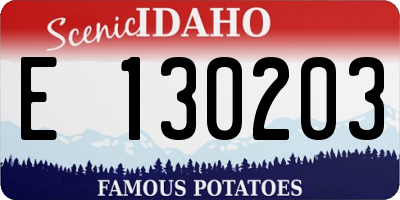 ID license plate E130203