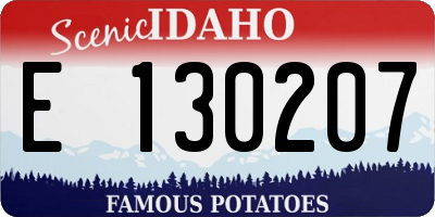 ID license plate E130207
