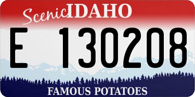 ID license plate E130208