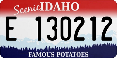 ID license plate E130212