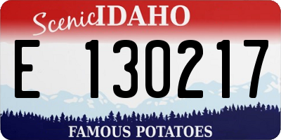 ID license plate E130217