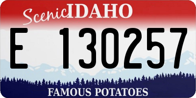 ID license plate E130257