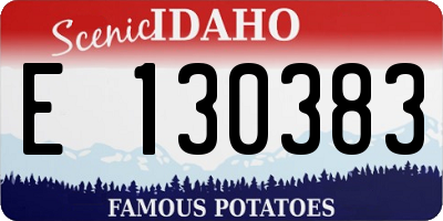 ID license plate E130383