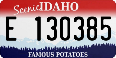 ID license plate E130385