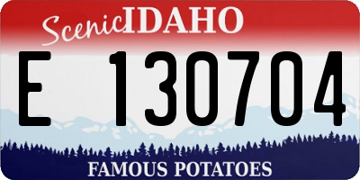 ID license plate E130704